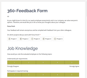 The 360-feedback Form template