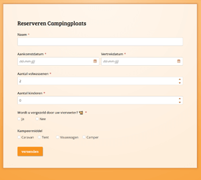 Een formuliertemplate voor meerdaagse reserveringen