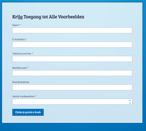 Template voor een lead capture formulier