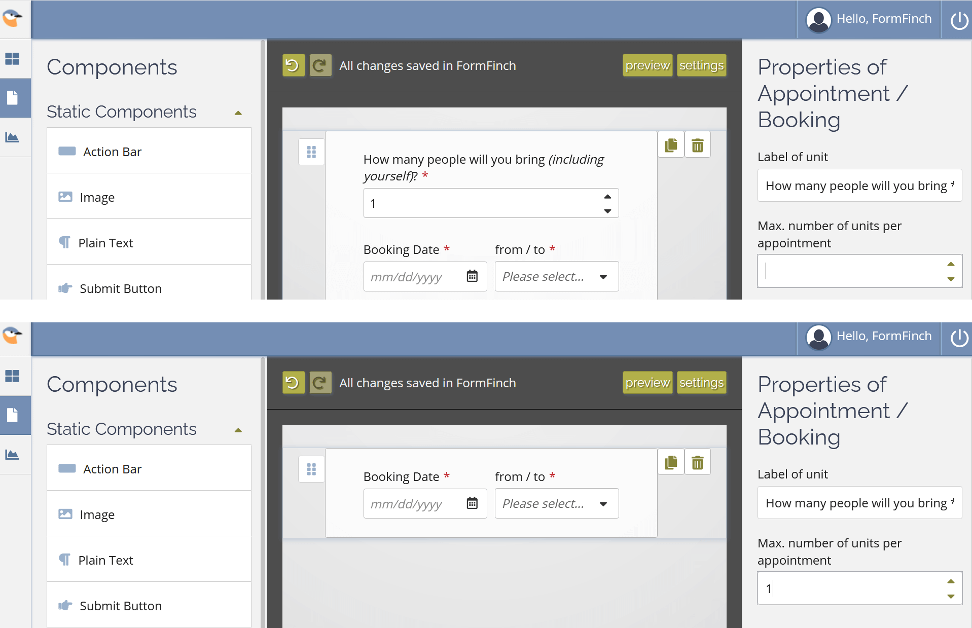 In the Formdesigner inputfields automaticly adapt to your form design
