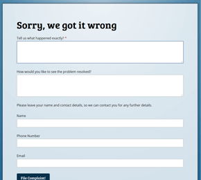 The Customer Complaint Form template