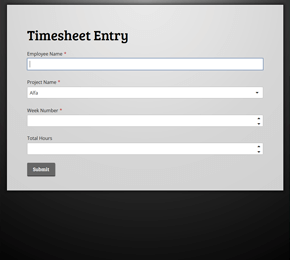 The Timesheet Entry form template