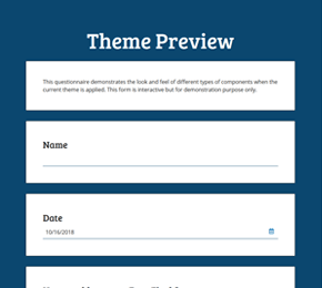 The Cards Blue form theme